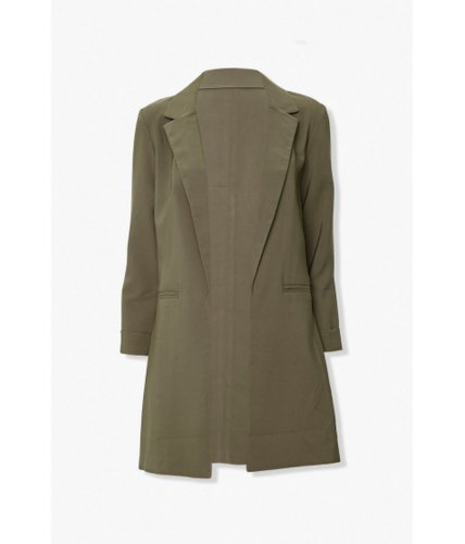 Imbracaminte femei forever21 notched open-front blazer olive