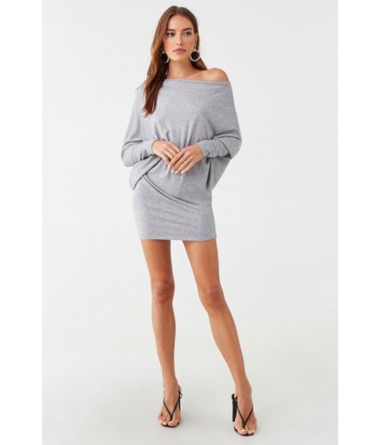 Imbracaminte femei Forever21 off-the-shoulder mini dress heather grey