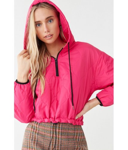 Imbracaminte femei forever21 quilted drawstring anorak pinkblack