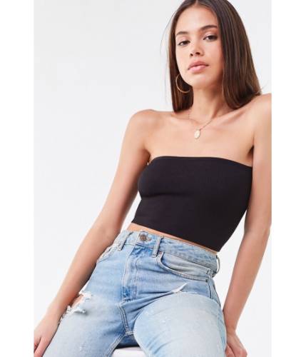 Imbracaminte femei forever21 ribbed cropped tube top black