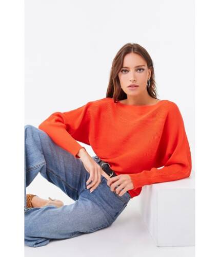 Imbracaminte femei forever21 ribbed dolman sweater orange