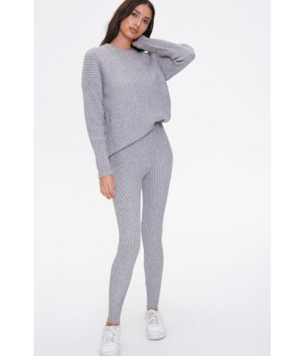 Imbracaminte femei forever21 ribbed knit high-rise leggings heather grey