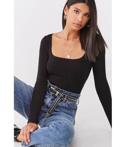 Imbracaminte femei forever21 ribbed long sleeve top black