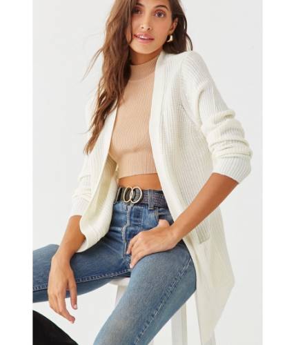 Imbracaminte femei forever21 ribbed open-front cardigan ivory