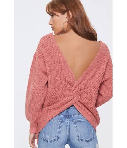 Imbracaminte femei forever21 ribbed twisted-back sweater rose