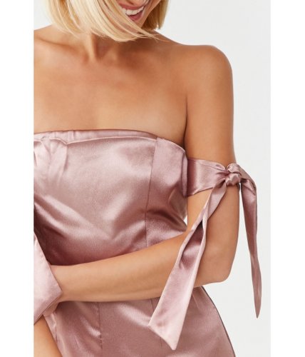 Imbracaminte femei forever21 satin off-the-shoulder jumpsuit pink