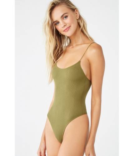 Imbracaminte femei forever21 seamless ribbed bodysuit olive