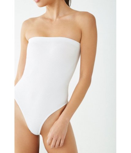 Imbracaminte femei forever21 seamless tube thong bodysuit white