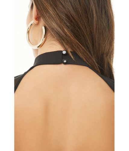 Imbracaminte femei forever21 sheer-sleeve cutout mini dress black