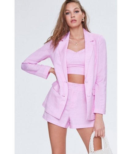 Imbracaminte femei forever21 single-breasted notched blazer pink