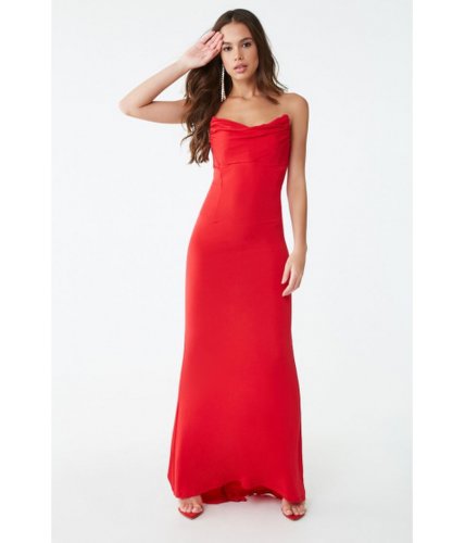 Imbracaminte femei forever21 strapless ruched-bust gown red