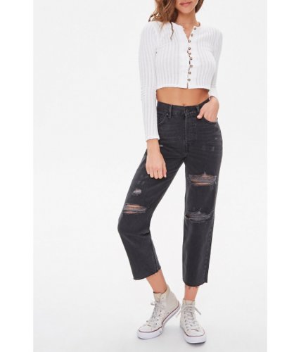 Imbracaminte femei forever21 the larchmont frayed jeans black