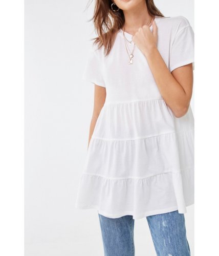 Imbracaminte femei forever21 tiered flounce tunic white