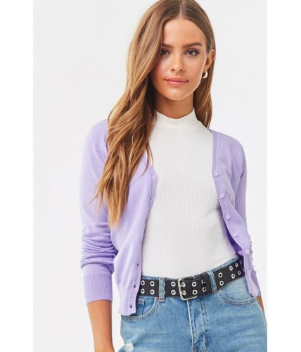 Imbracaminte femei forever21 v-neck button-front cardigan lavender