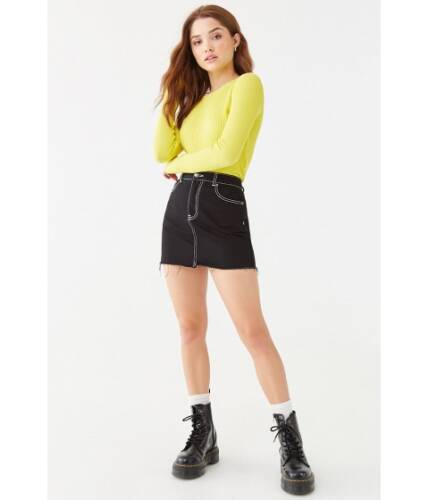 Imbracaminte femei forever21 waffle knit top lime