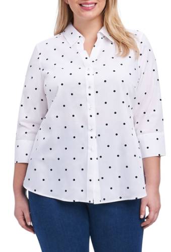 Imbracaminte femei foxcroft mary dot print shirt plus size white