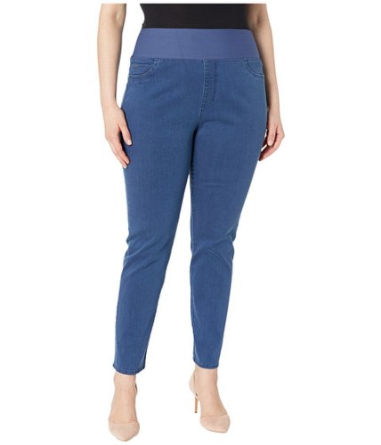 Imbracaminte femei foxcroft plus nina solid denim jeans in classic blue classic blue