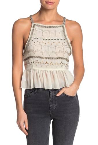 Imbracaminte femei free people camille embroidered bead embellished camisole ivory