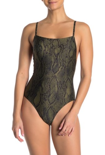 Imbracaminte femei free press hailee square neck one-piece swimsuit olive italy python