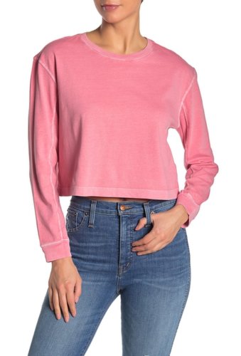 Imbracaminte femei french connection zinnia long sleeve crop t-shirt pink whip