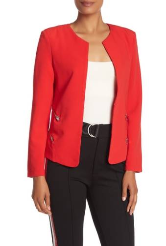 Imbracaminte femei gracia split neck zip pocket jacket red