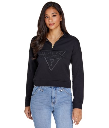 Imbracaminte femei guess ash half-zip pullover sweatshirt noir de jais