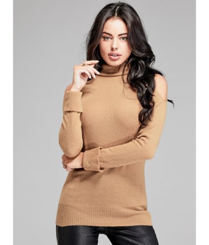 Imbracaminte femei guess astrid cold-shoulder sweater top tan