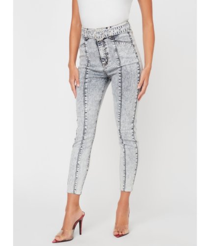 Imbracaminte femei guess cally belted skinny jeans light acid wash