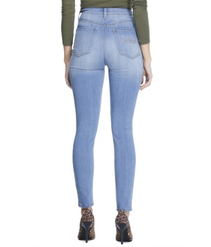 Imbracaminte femei guess ezray rhinestone logo super-high rise skinny jeans light wash