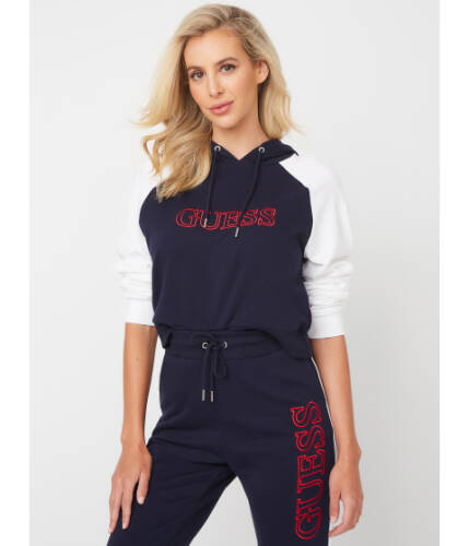 Imbracaminte femei guess rhylee raglan logo hoodie nocturnal navy multi