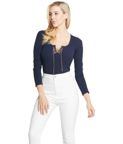 Imbracaminte femei guess shayne chain lace-up top nocturnal navy