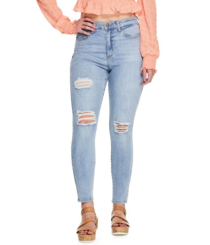 Imbracaminte femei guess simmone high-rise skinny jeans light destroy wash 30 inseam online exclusive