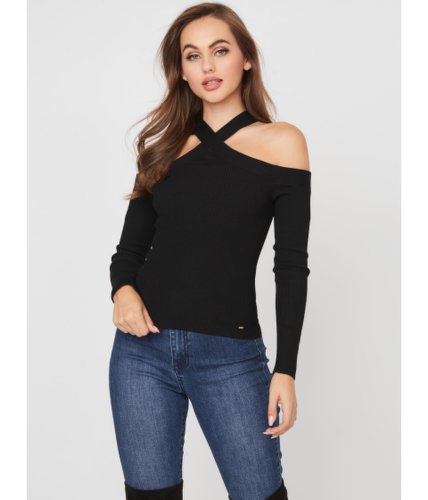 Imbracaminte femei guess tessie cold-shoulder sweater black
