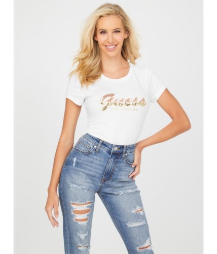 Imbracaminte femei guess tuger sequin tee pure white