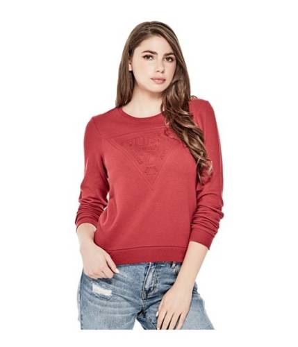 Imbracaminte femei guess yester embossed logo sweatshirt havana red