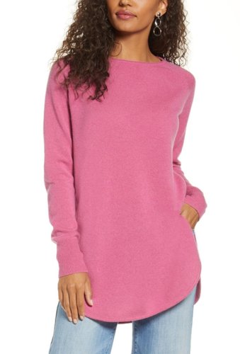 Imbracaminte femei halogen boatneck wool cashmere tunic top pink
