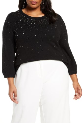 Imbracaminte femei halogen jeweled sweater plus size black