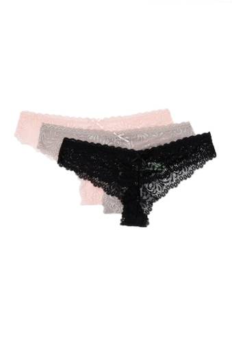 Imbracaminte femei honeydew intimates lace brief cut thong - pack of 3 blkblushsilver