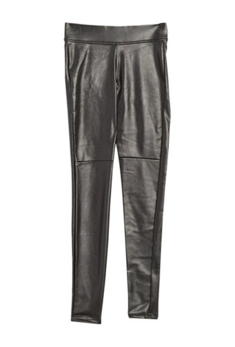 Imbracaminte femei hue faux leather metallic leggings black