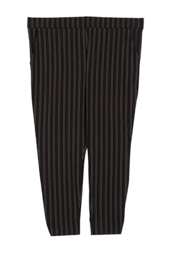 Imbracaminte femei hue pinstripe print ponte 78 leggings plus size black