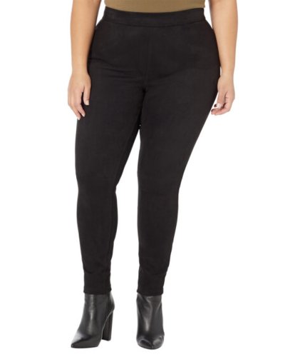Imbracaminte femei hue plus size micro suede high-rise leggings black