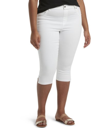 Imbracaminte femei hue plus size ultra soft denim high-waist short capris white