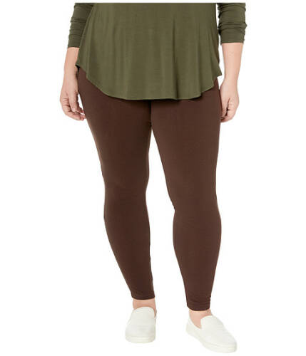 Imbracaminte femei hue plus size wide waistband blackout cotton leggings espresso