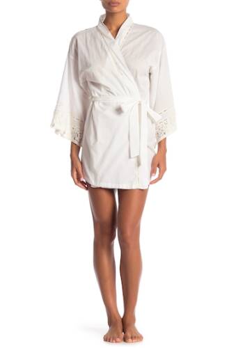 Imbracaminte femei in bloom by jonquil lace trimmed wrap kimono ivory