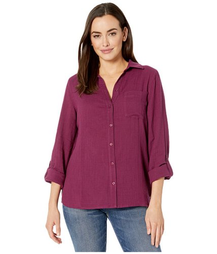 Imbracaminte femei jag jeans long sleeve adley double cloth button-up shirt violet