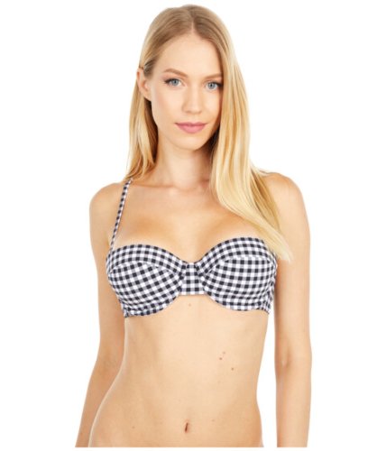 Imbracaminte femei jcrew demi underwire bikini top in matte gingham prospect gingham blackivory