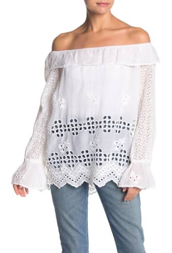Imbracaminte femei johnny was lilith off the shoulder eyelet blouse wht