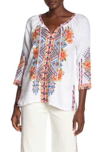 Imbracaminte femei johnny was sentrie embroidered peasant top white