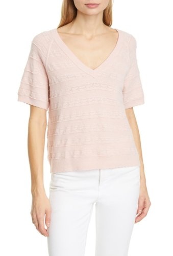 Imbracaminte femei joie anoushka short sleeve merino wool sweater shell pink