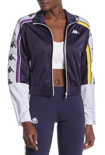 Imbracaminte femei kappa active banda antey logo stripe crop track jacket bluemar-violet-w 920
